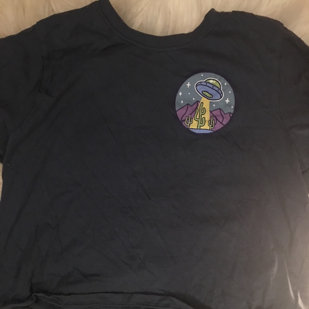 Blue space crop top
